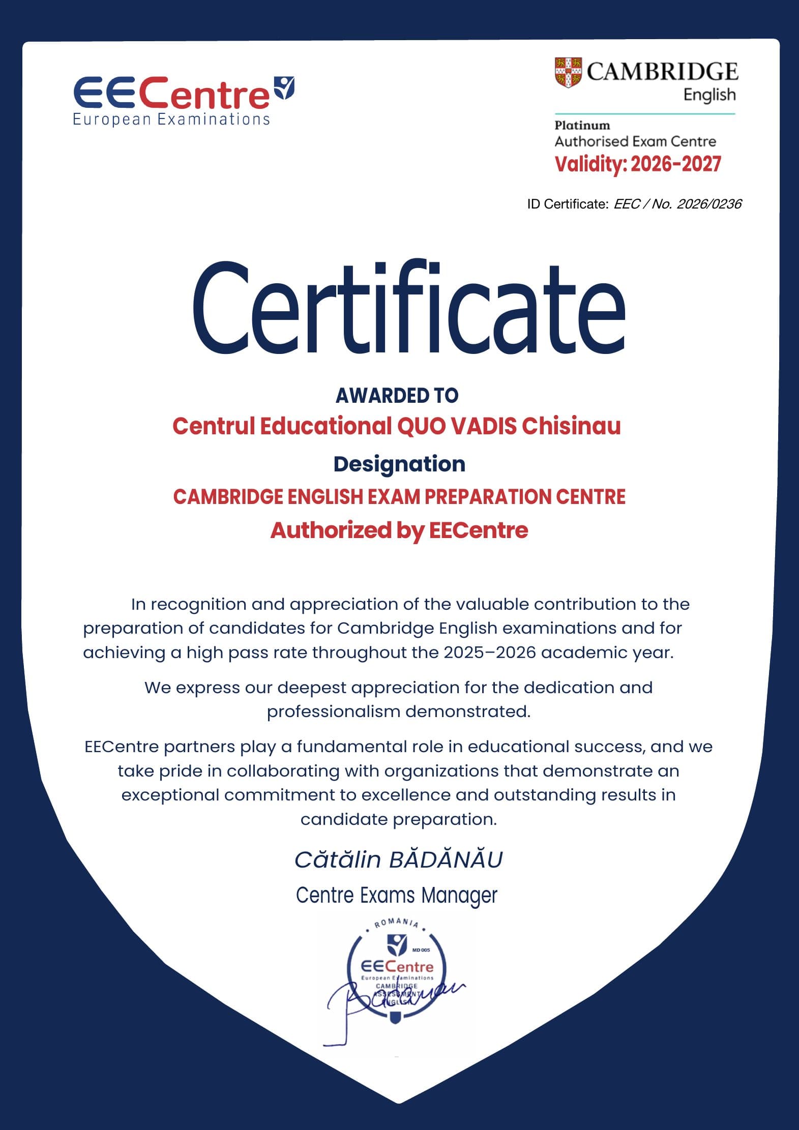 Centru Oficial Pregatire Cambridge